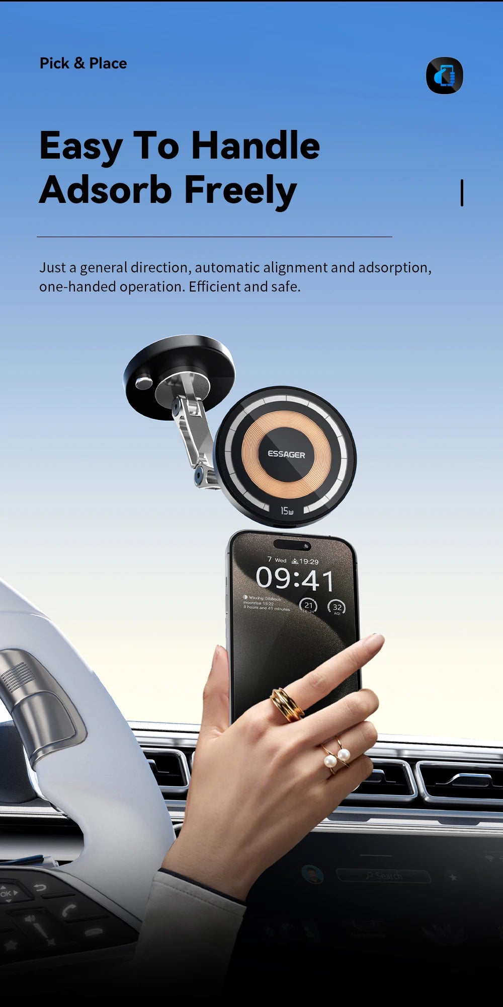 Easy-Paste Magnetic Charger Mount