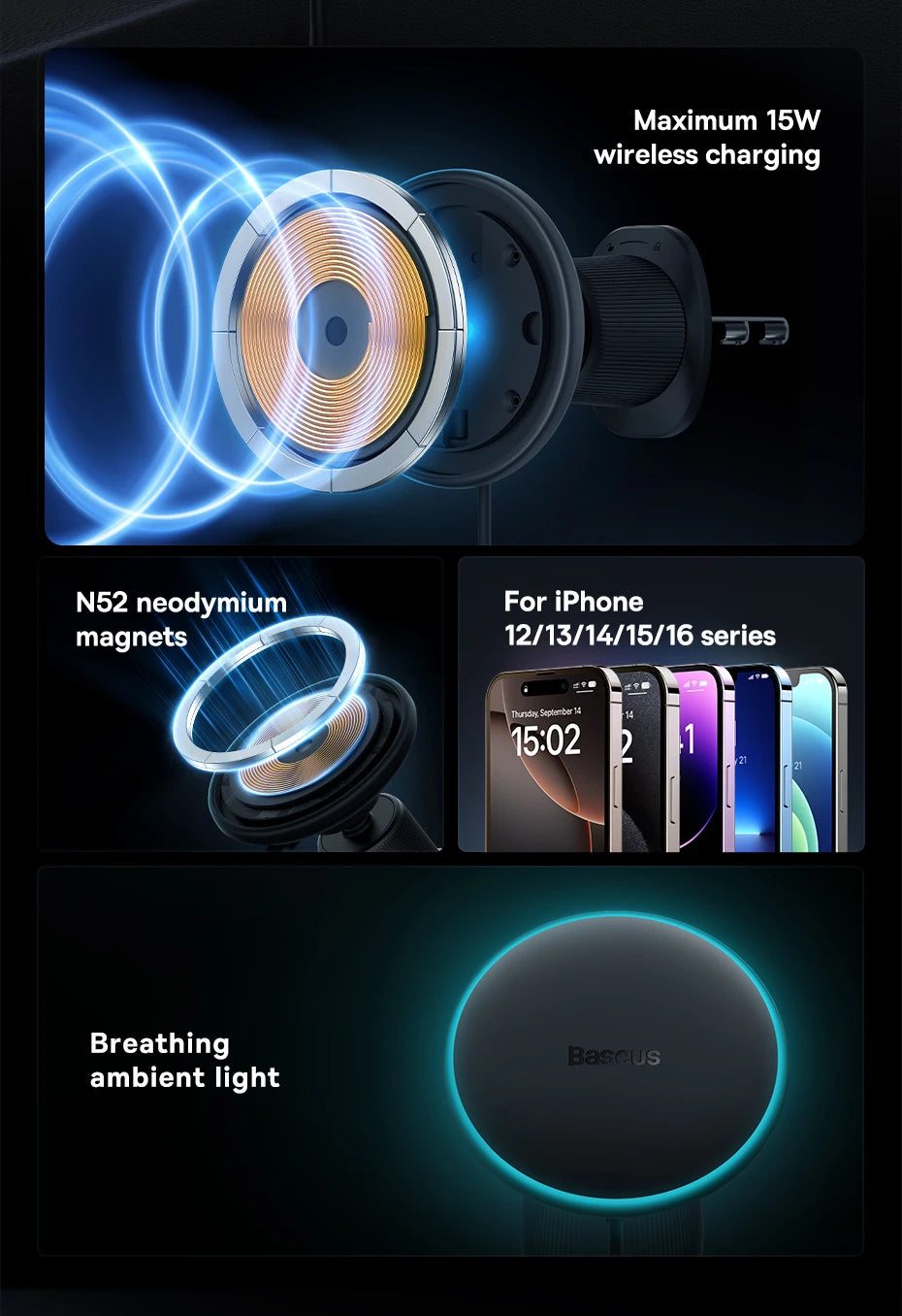 Fast Charging Magnetic Car Mount