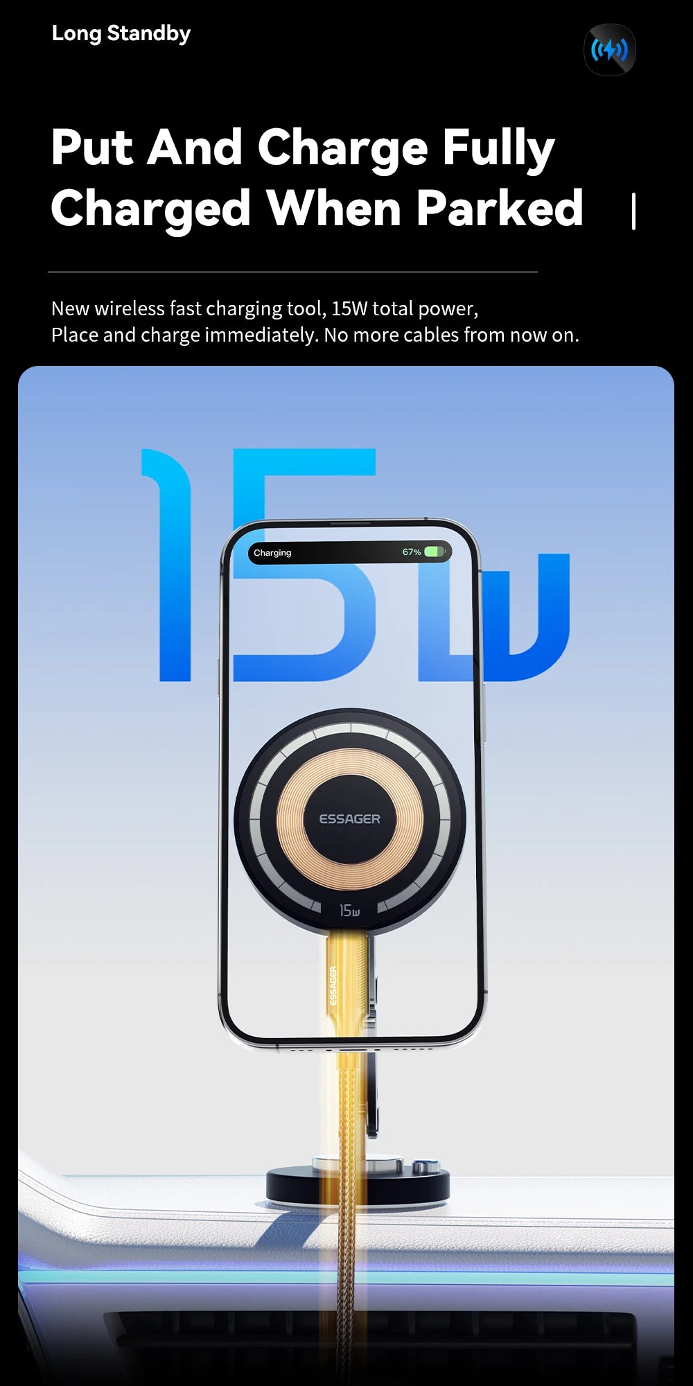 Easy-Paste Magnetic Charger Mount