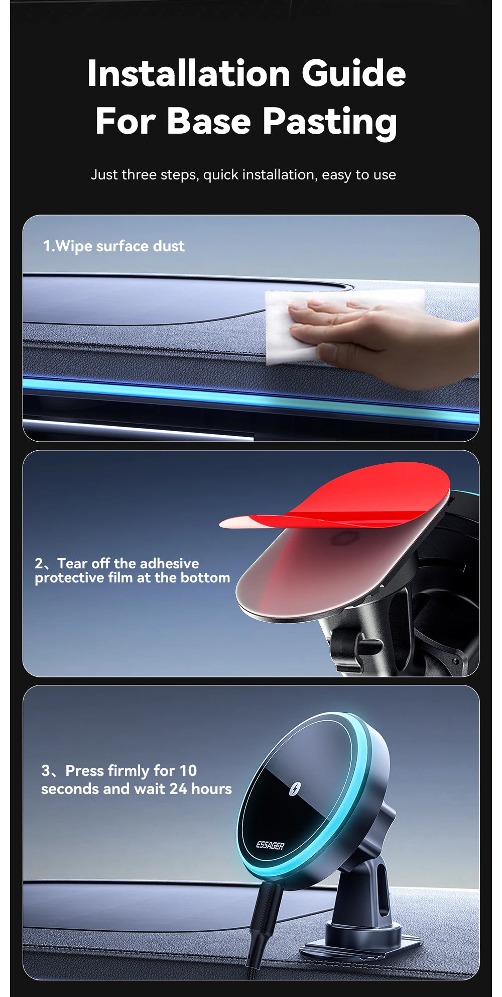 RGB Magnetic Charging Car Mount