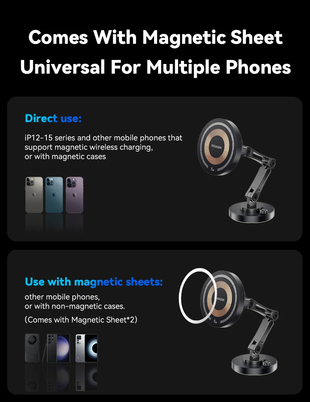 Easy-Paste Magnetic Charger Mount