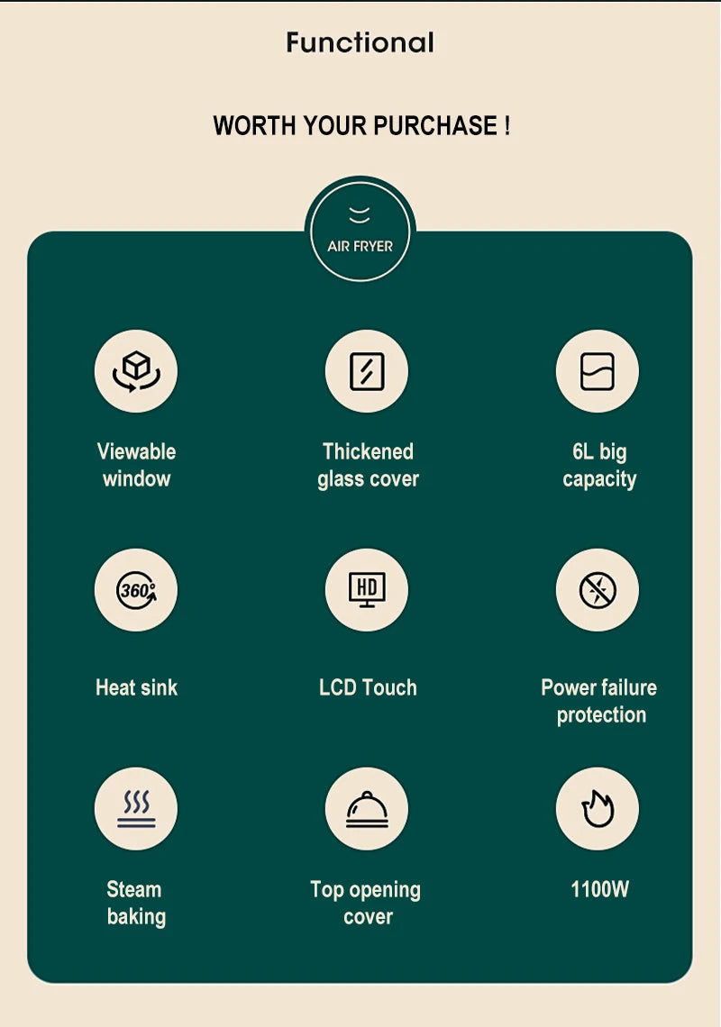 Large Capacity Smart Air Fryer