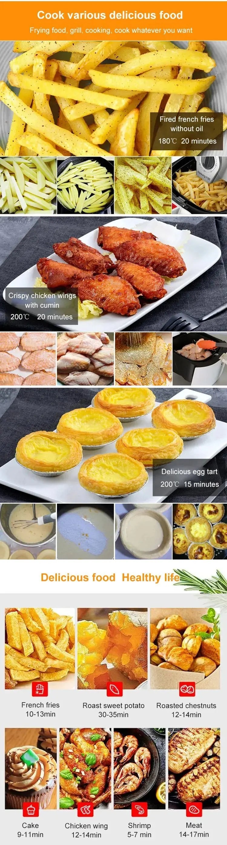 Automatic Oil-Free Air Fryer