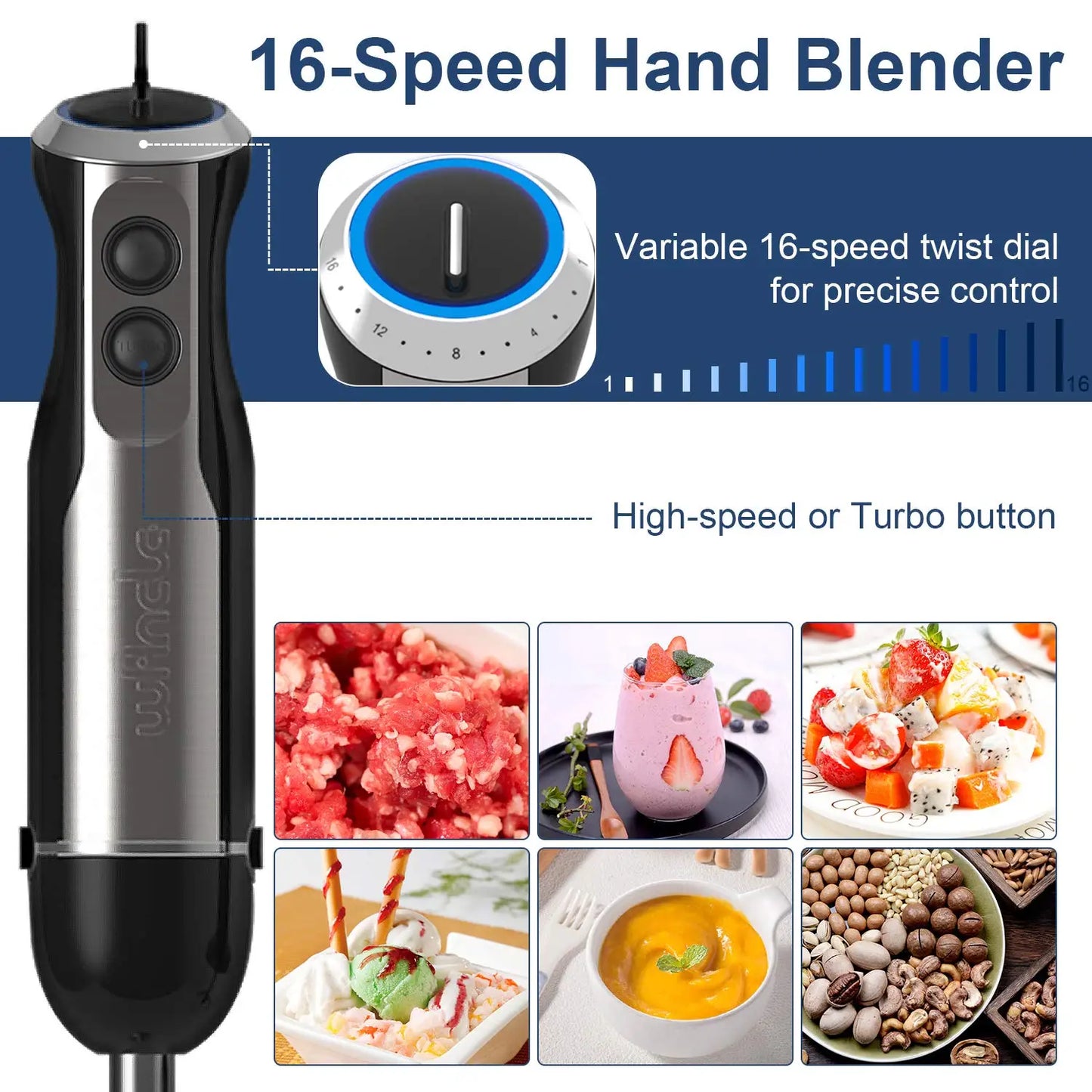 Powerful 4-in-1 Hand Blender