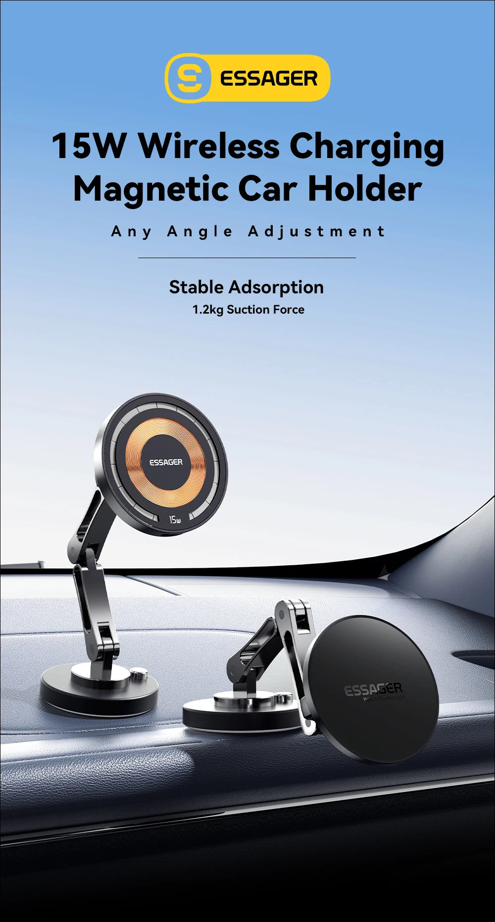 Easy-Paste Magnetic Charger Mount