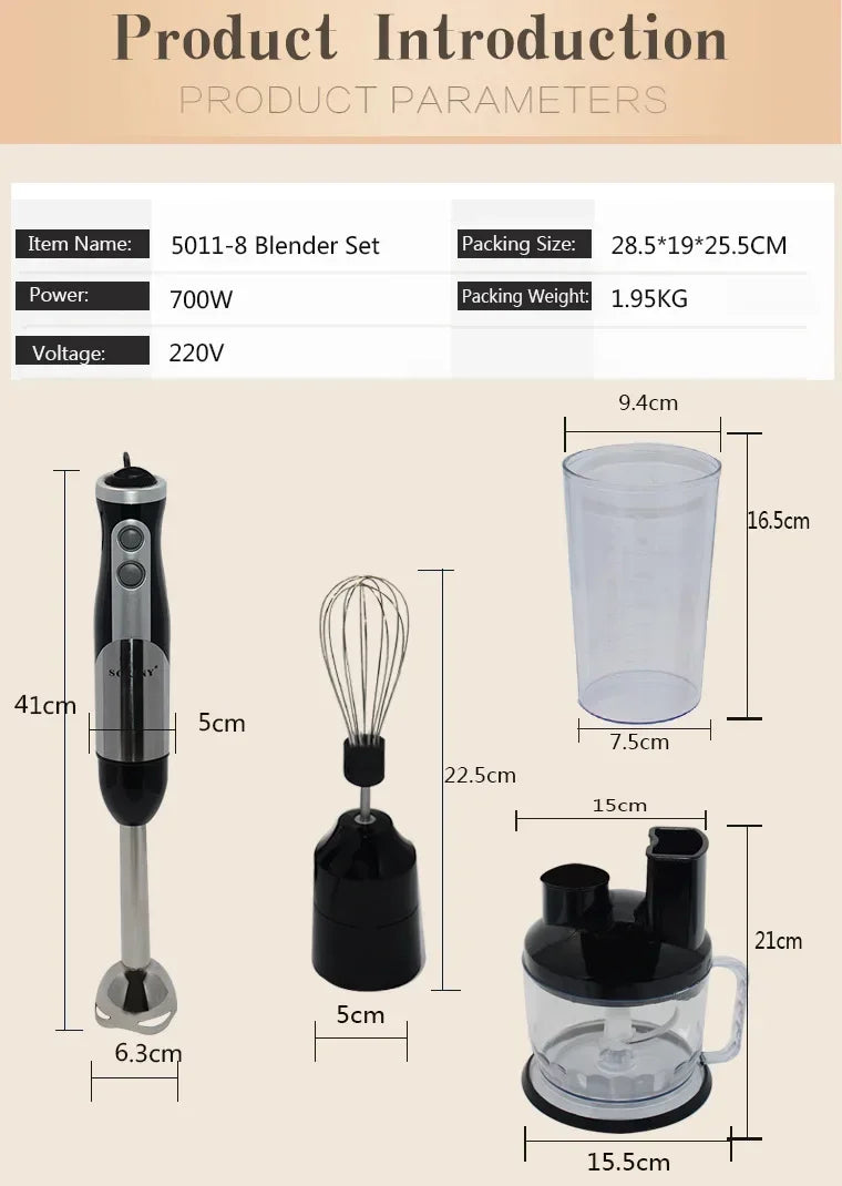 Immersion Hand Blender Chopper