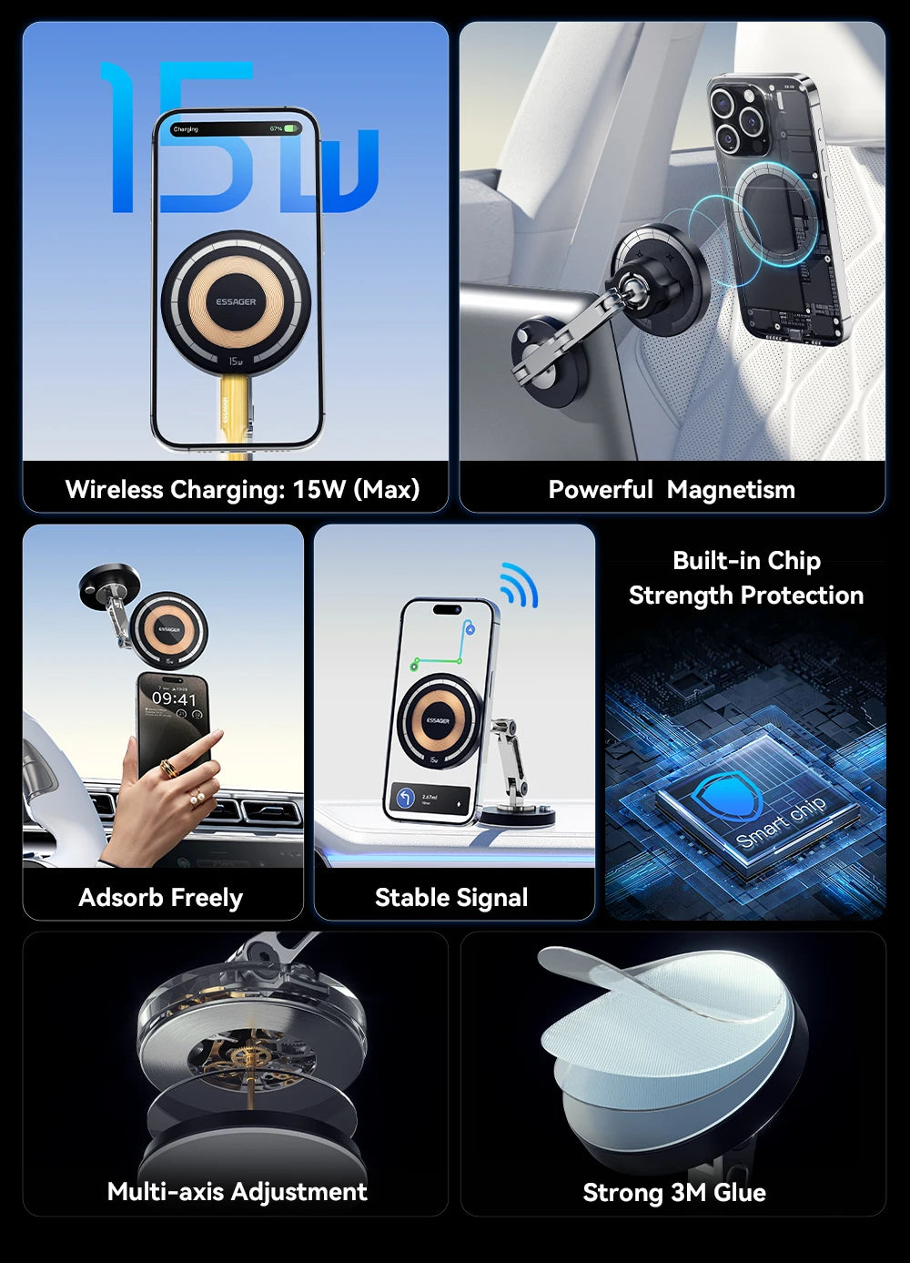 Easy-Paste Magnetic Charger Mount